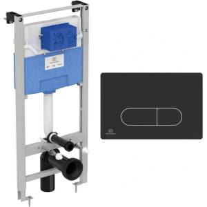 Ideal Standard Комплект тоалетно казанче с рамка Ideal Standard ProSys и клап Oleas M1 матово черно (R020467+R0115A6)