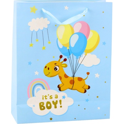 Darčeková taška It's a Boy žirafa modrá
