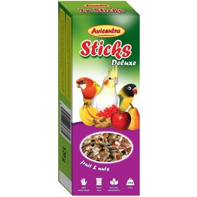 AVICENTRA Deluxe пръчици за малки папагали - плодове и ядки, 2 бр