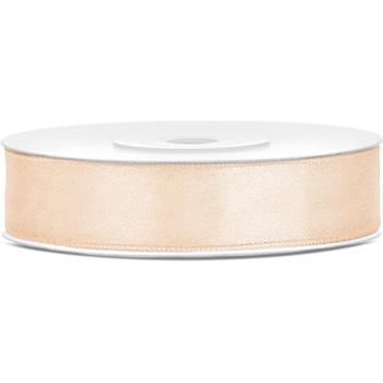 Party Deco Сатенена лента, кремава, 12мм/25м