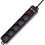 Akyga 5 Plug + 2 USB 1,5 m (AK-SP-05U)