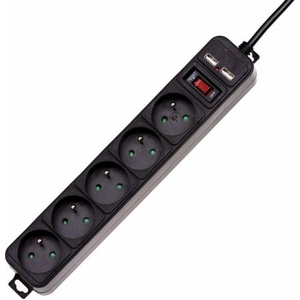 Akyga 5 Plug + 2 USB 1,5 m (AK-SP-05U)