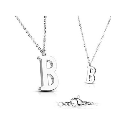 Šperky4U Ocelový řetízek s přívěškem iniciála OPD0096-B