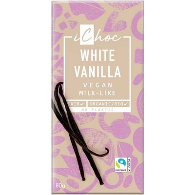 iChoc Biela čokoláda s vanilkou 80 g