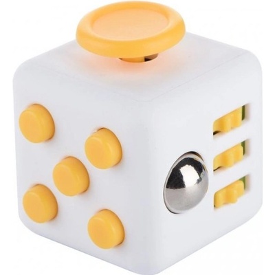 Fidget Cube antistresová kocka Bílo červená