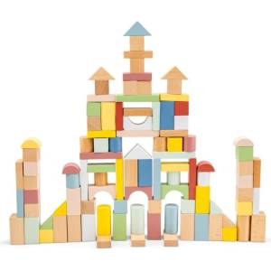 New Classic Toys Дървени строителни блокчета - 100 бр (CLAS_10814)