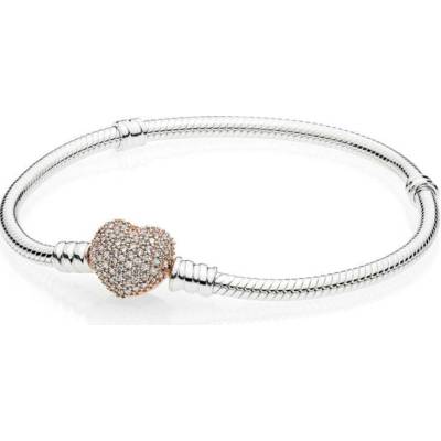PANDORA náramek Moments se zapínáním Pavé srdce 17 586292CZ-17