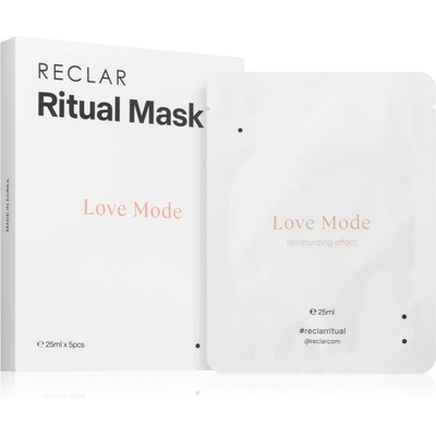 RECLAR Ritual Mask Love Mode Платнена маска за лице за еднократна употреба за всички типове кожа на лицето 5 бр