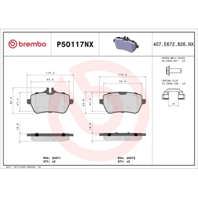 BREMBO Sada brzdových destiček XTRA LINE - Ceramic BRE P50117NX