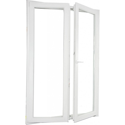 Aluplast Plastové dvoukřídlé balkonové dveře pravé 130 x 200 dvojsklo bílé