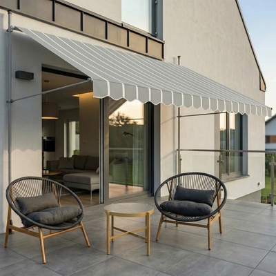 Focus Garden Balkonová markýza EASY šedá/bílá 350x130cm