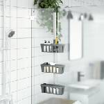 vidaXL Рафт за закачалка за душ 30x15x(67-105) см алуминий (154599)