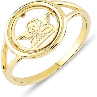 Lillian Vassago Zlatý prsten s andělíčkem LLV06 GR073