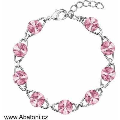Swarovski Elements Rivoli Rhodiovaný náramek růžový 33111.1 Light Rose růžová světlá