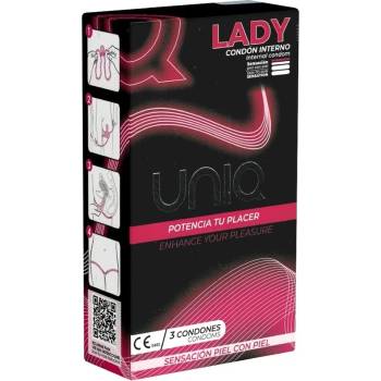 Женски презервативи с дантелени жартиери, 3 броя - Uniq Lady Condom (D-215002)