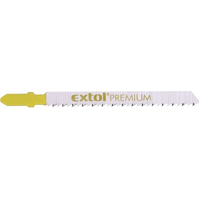 Extol хартия за декориране, 5 бр. , челюст Bosch, HCS; 75x8x1, 5mm, разстояние между зъбите 4mm, шлифовани зъби, дълъг прав срез, меко дърво, ПДЧ