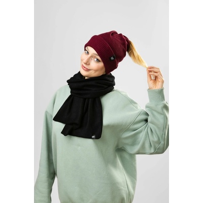VFstyle Pletená čiapka na culík Elegant vínová