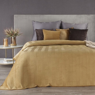 Takoy PREMIUM Přehoz na postel SOFIA z měkkého a matného sametu prošívaný do vzoru rybí kosti-HF-452718 200 x 220 cm