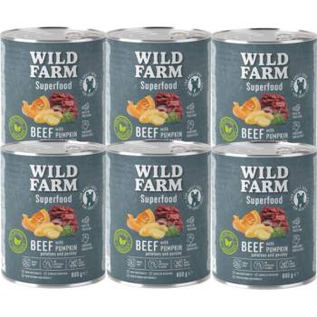 Wild Farm Superfood hovädzie mäso s tekvicou zemiakmi a petržlenovou vňaťou 6 x 800 g