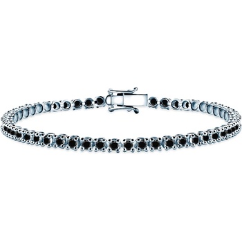 SAVICKI Тенис гривна Luminy 3, 2 мм: бяло злато, черни диаманти