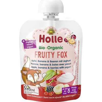 Holle Био пауч Holle - Йогурт с ябълка, банан и горски плодове, 85 g (0320)