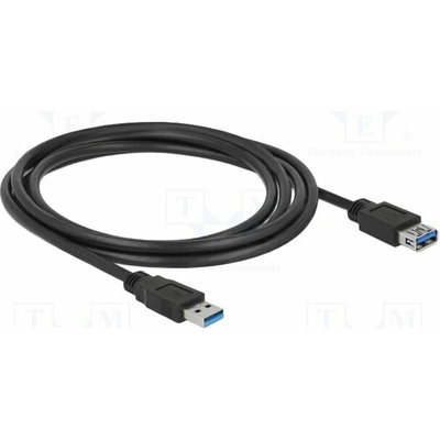 Delock 85056 USB A zásuvka USB A vidlice zlacený 2m černý