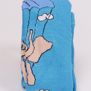 Детски памучен чорапогащник в синьо със слонче