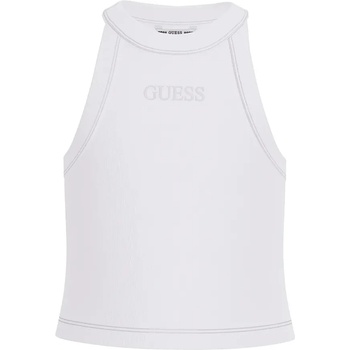 GUESS Потник рипс за момиче в бял цвят с бродиран надпис Guess