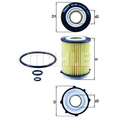 Olejový filter MAHLE ORIGINAL OX 982D (OX982D)