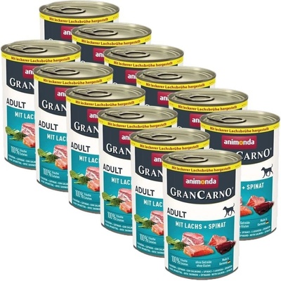 Animonda Gran Carno Adult Dog losos a špenát 12 x 400 g