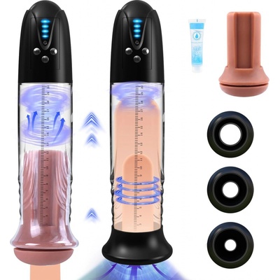 Paloqueth Powerfull Automatic Penis Pump with 3D Texture Sleeve Brown