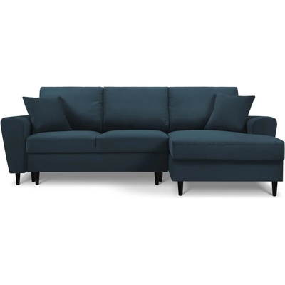 Cosmopolitan Design Тъмносин разтегателен ъглов диван с място за съхранение от рипсено кадифе (десен ъгъл) Kyoto - Cosmopolitan Design (COS_RCF_72_F1_KYOTO5)