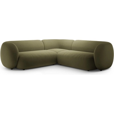 Micadoni Зелен кадифен ъглов диван Kate - Micadoni (MIC_COR_44_F1_KATE3)