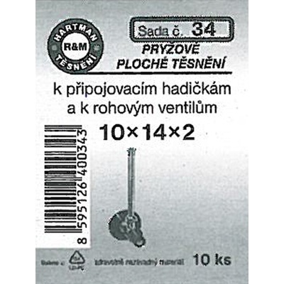 HARTMAN těsnění pryžové k rohovému ventilu 10*14*2mm, sada č. 34