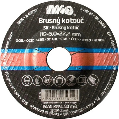 MAGG Brusný kotouč na kov 115x6x22,2mm