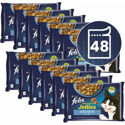Felix Sensations Jellies losos treska v želé 48 x 85 g
