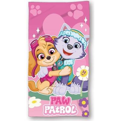 MLC Dívčí plážová osuška Tlapková patrola Paw Patrol motiv Skye a Everest 70 x 140 cm