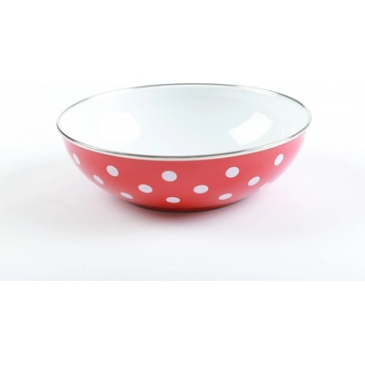 Belis Smaltovaná miska červená s puntíky 18 cm