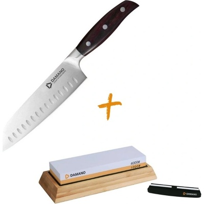 Zvýhodněný set nůž Santoku a brousek DAMANO® 35/BR
