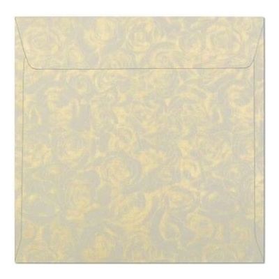 Ozdobné obálky - 15,8 x 15,8 cm, 120 g/m2, krémové, vzor růže, 10 ks