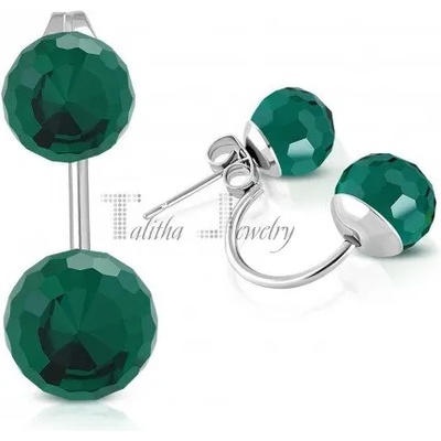 Talitha Дамски обеци със зелен кристал