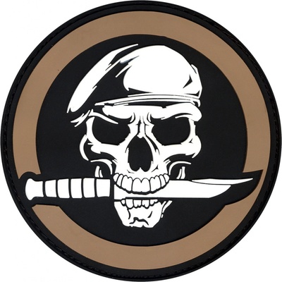 ROTHCO nášivka Military SKull / Knife velcro PVC 7cm coyote