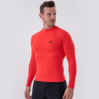 Nebbia pánske fitness tričko s dlhým rukávom 328 red
