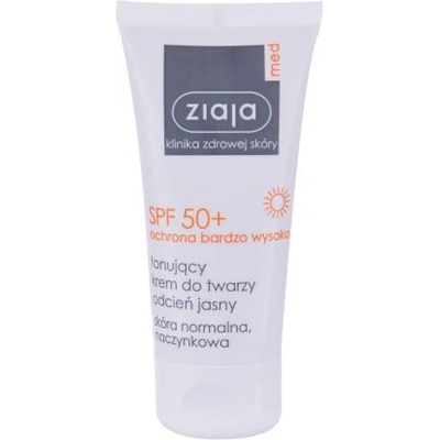Ziaja Med Protective Tinted SPF50+ тониращ слънцезащитен крем за лице 50 ml нюанс Light за жени