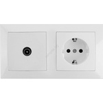Aigostar - телевизионна розетка и SCHUKO розетка 230V в бяла рамка (AI2828)