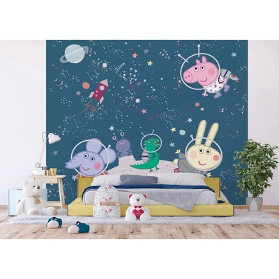 Ag Design FTD2P-5619 Dětská vliesová fototapeta na zed' Prasátko Peppa Vesmírné Dobrodružství, rozměry 150 x 270 cm