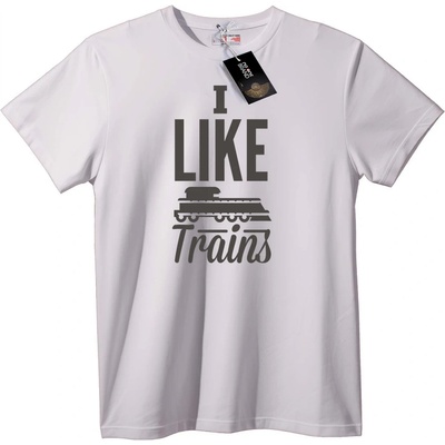 NOONEBRAND Тениска Обичам Влакове - 2XL, White