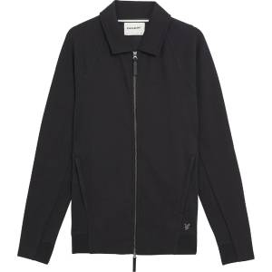 Lyle & Scott Diagonal Interlock Collared Zip Through - Black