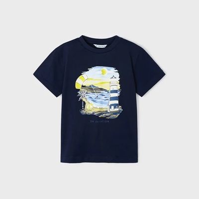 MAYORAL Тениска с къс ръкав за момче в тъмно синьо Майорал