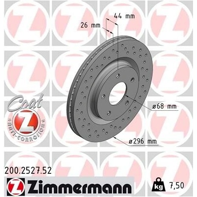 Brzdový kotúč ZIMMERMANN 200.2527.52 (200252752)